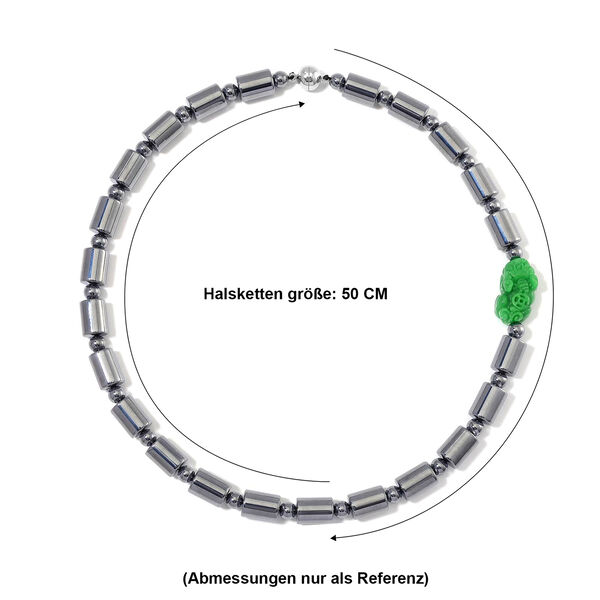 Gr&uuml;ne Jade und Terahertz Halskette, 50 cm - 340 ct. image number 6
