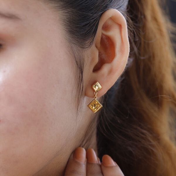 Salamanca Feueropal Ohrringe, 925 Silber vergoldet, ca. 1.56 ct image number 3