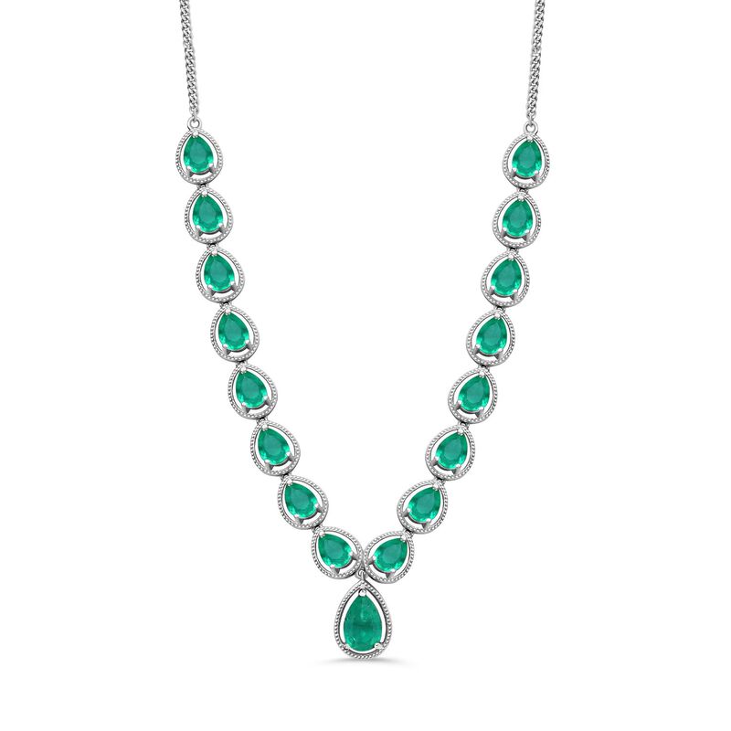 Smaragd Triplett Quarz Halskette, 45 cm - 26,10 ct. image number 0