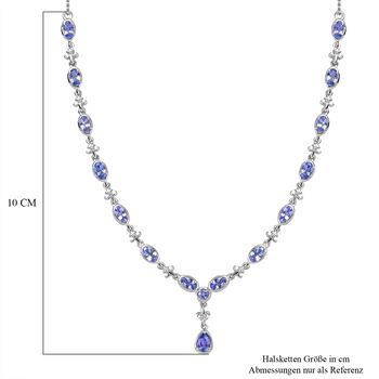 Tansanit Halskette ca. 45 cm 925 Silber rhodiniert ca. 3,76 ct.