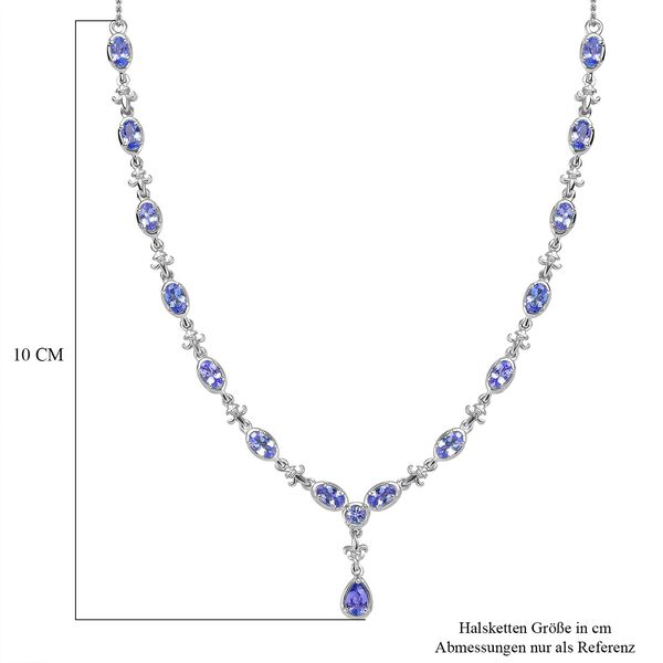 Tansanit Halskette ca. 45 cm 925 Silber rhodiniert ca. 3,76 ct. image number 4