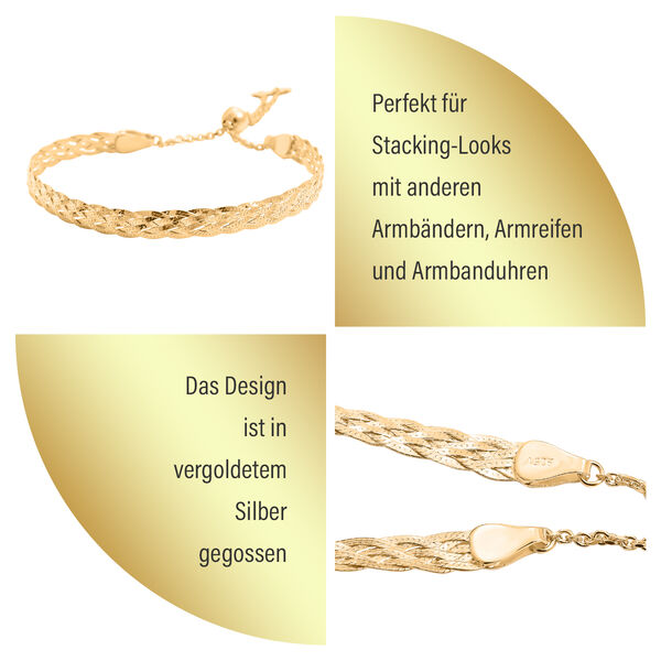 Zartes geflochtenes vergoldetes Armband image number 6
