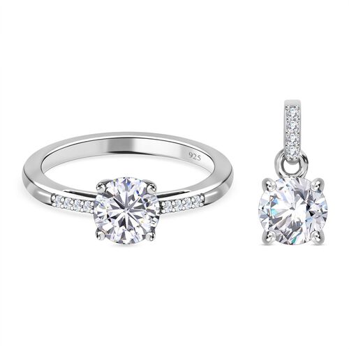 2er-Set- EF Moissanit Ring und Anhänger - 1,59 ct. image number 0