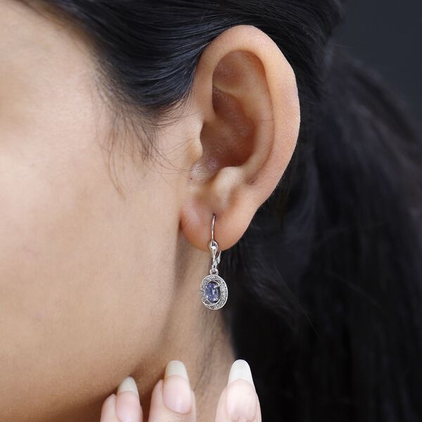 AA Tansanit und Zirkon Ohrringe - 0,82 ct. image number 2