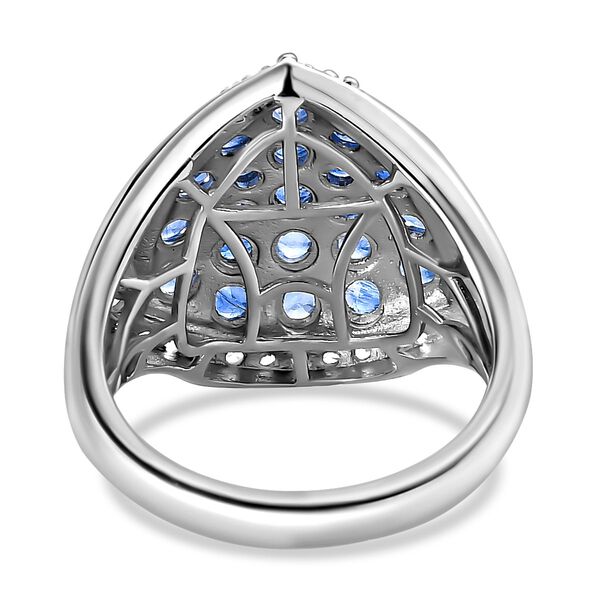 Kaschmir Kyanit und Zirkon Ring, 925 Silber platiniert, ca. 3.92 ct image number 5