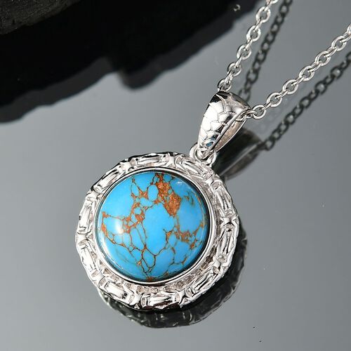Blaues Türkis Schmuckset ca. 7,00 ct. image number 1