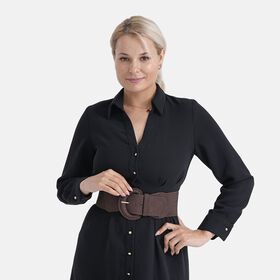 Gürtel mit runder Schnalle, 45x7,5cm, Rot