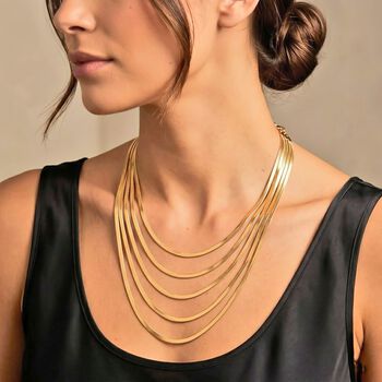 316L Edelstahl IP-Gelbbeschichtung Halskette ca. 42 cm ca. 23,00g