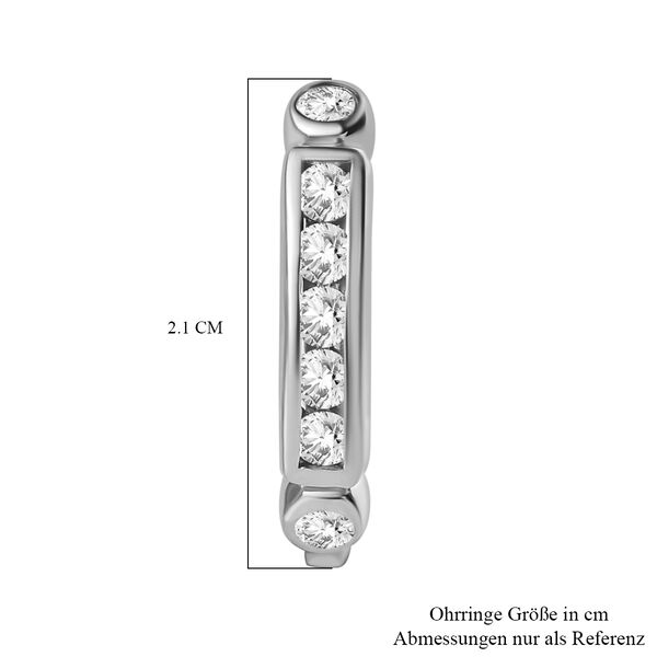 Moissanit Creolen, 925 Silber rhodiniert - 0,84 ct. image number 5