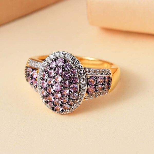 Rosa Saphir und Zirkon Ring - 1,68 ct. image number 2