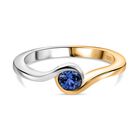 AA Tansanit Ring 925 Silber platiniert und vergoldet (Größe 16.00) ca. 0,26 ct