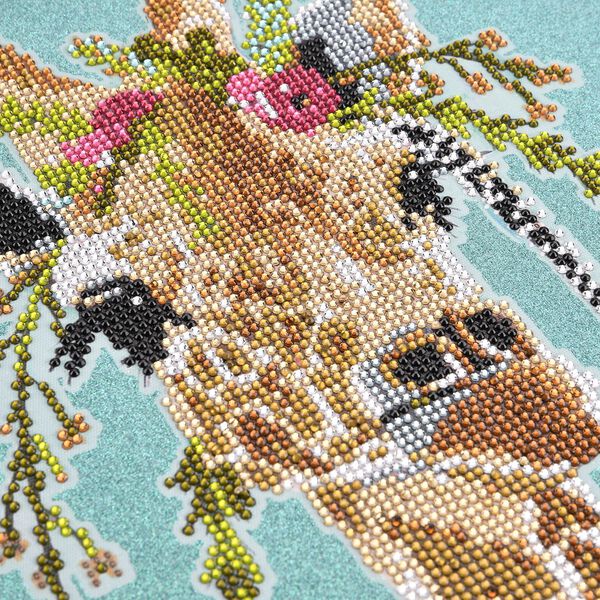 DIY Diamond Painting Leinwand, Mandala-Giraffe, mehrfarbig mit Glitzerakzenten, 29x29cm image number 5