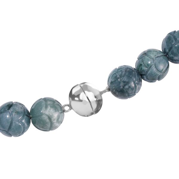 EXTREM SELTEN - Nat&uuml;rlicher Olmek Jadeit Halskette ca. 50 cm 925 Silber rhodiniert ca. 580.00 ct image number 5