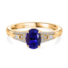LUXURIANT DIAMOND - AAA Tansanit, Lab Grown Diamant Ring 375 Gold (Größe 17.00) ca. 1.53 ct