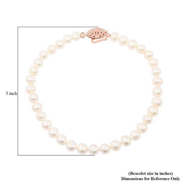 S&uuml;&szlig;wasser Perle (4.5 mm) Armband ca. 18 cm Nickelfreies Messing ros&eacute;vergoldet image number 4