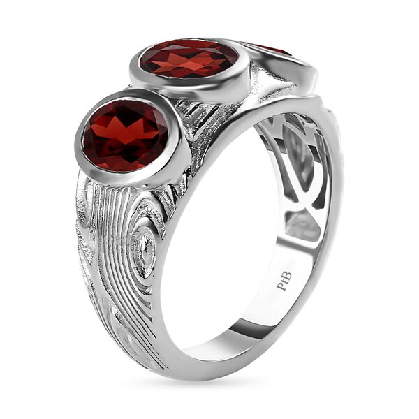 Roter Granat Ring, Messing platiniert (Gr&ouml;&szlig;e 16.00) ca. 2,63 ct image number 5