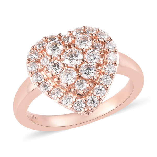 88 Facetten Moissanit Ring 925 Silber ros&eacute;vergoldet  ca. 0,89 ct image number 4