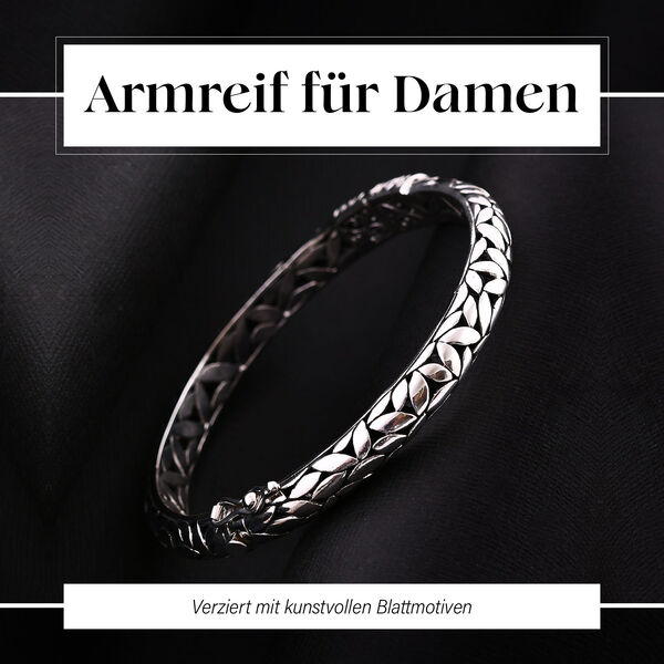 Royal Bali Kollektion - 925 Silber Armreif, 18 cm image number 1