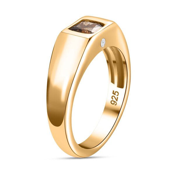 AA Natürlicher goldener Tansanit und Moissanit-Ring - 0,66 ct. image number 5