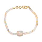 D'Joy AA Natürlicher, äthiopischer Welo Opal Armband ca. 18 cm 925 Silber 750 Gelbgold Vermeil ca. 15.02 ct