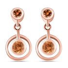 AA Ceylon kaiserliche Granat Ohrringe, 925 Silber ros&eacute;vergoldet ca. 0.99 ct