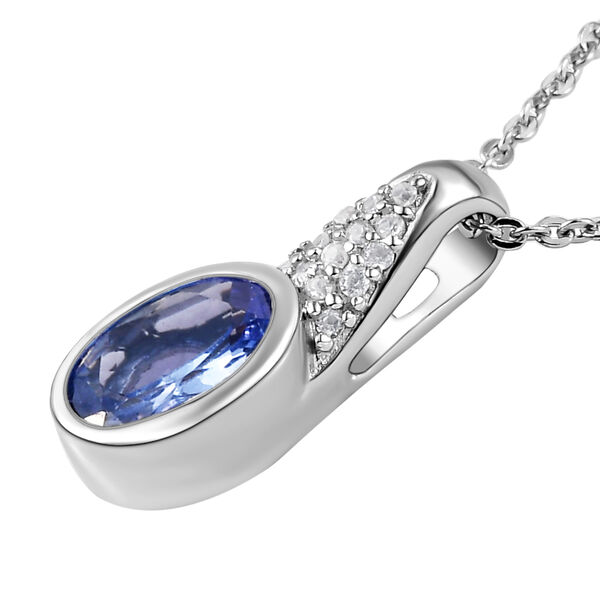 Tansanit und Zirkon Anhänger mit 50cm Kette - 0,83 ct. image number 4