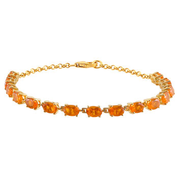 Salamanca Feueropal-Armband, ca. 19 cm, 925 Silber Gelbgold Vermeil ca. 4,62 ct