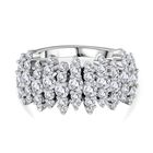 Moissanit Ring 925 Silber rhodiniert (Größe 18.00) ca. 1,61 ct