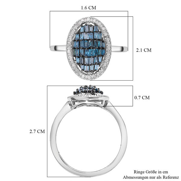Blauer Diamant Ring, 925 Silber platiniert, ca. 0.50 ct image number 6