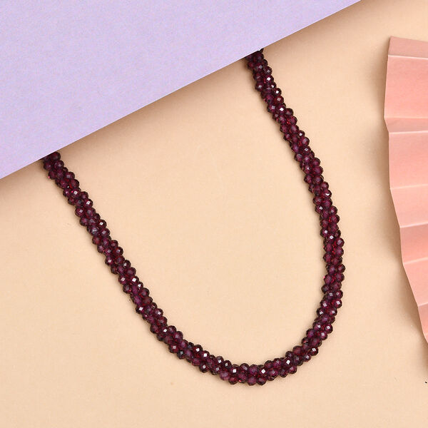 Rhodolith Granat-Halskette, 50 cm, 925 Silber ca. 117,68 ct image number 2