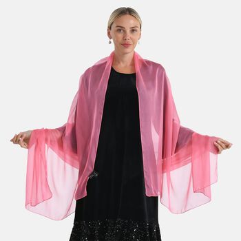 LA MAREY 2er-Set 110x180cm Seidenschal aus 100% Maulbeerseide mit Ohrringen, Rosa