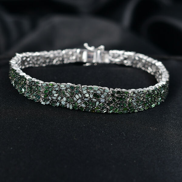 D'Joy Grüner Diamant Armband ca. 19 cm 925 Silber rhodiniert ca. 7,76 ct. image number 1