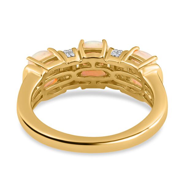 Nat&uuml;rlicher, &auml;thiopischer Welo Opal und Zirkon-Ring - 1,19 ct. image number 6