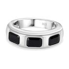 Schwarzer Spinell Ring 925 Silber rhodiniert (Größe 20.00) ca. 2,39 ct