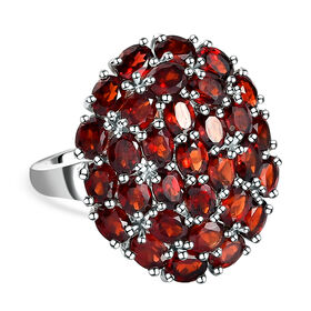 Natürlicher Mosambik Granat Ring, 925 Silber platiniert (Größe 20.00) ca. 7.44 ct