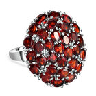Natürlicher Mosambik Granat Ring, 925 Silber platiniert (Größe 20.00) ca. 7.44 ct