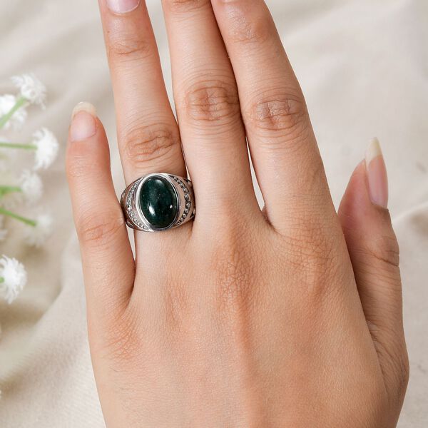 Gr&uuml;ner Aventurin-Ring - 6,56 ct. image number 3