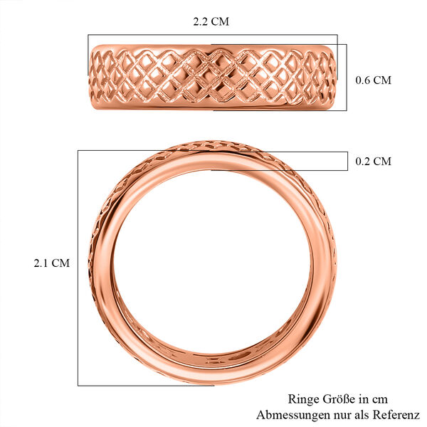 Handgearbeiteter Bandring mit Diamantschliff-Muster, 925 Silber Roségold Vermeil image number 7