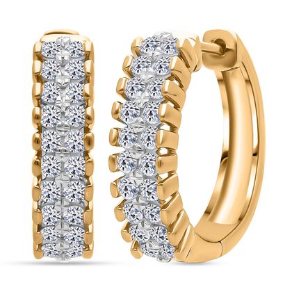 LUXURIANT DIAMOND - Lab Grown Diamant VS-EF SGL zertifiziert Ohrringe 925 Silber 750 Gelbgold Vermeil ca. 1.00 ct