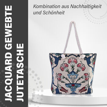 Jacquard gewebte Jute-Tasche, Suzani rot