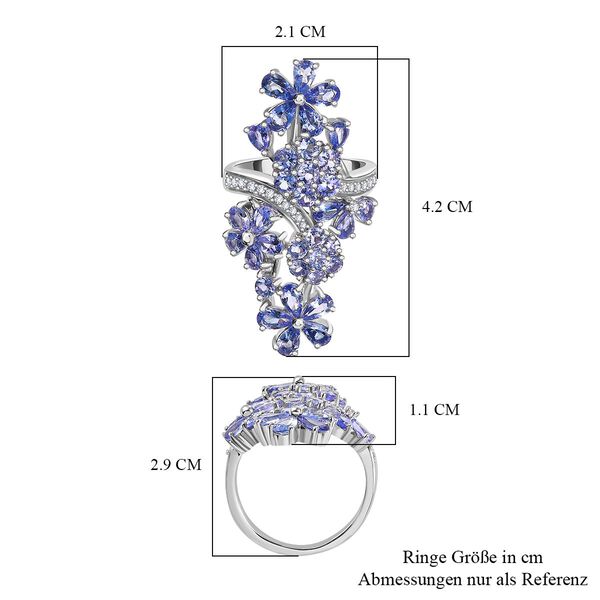 Tansanit Ring 925 Silber rhodiniert (Gr&ouml;&szlig;e 21.00) ca. 4,87 ct image number 7