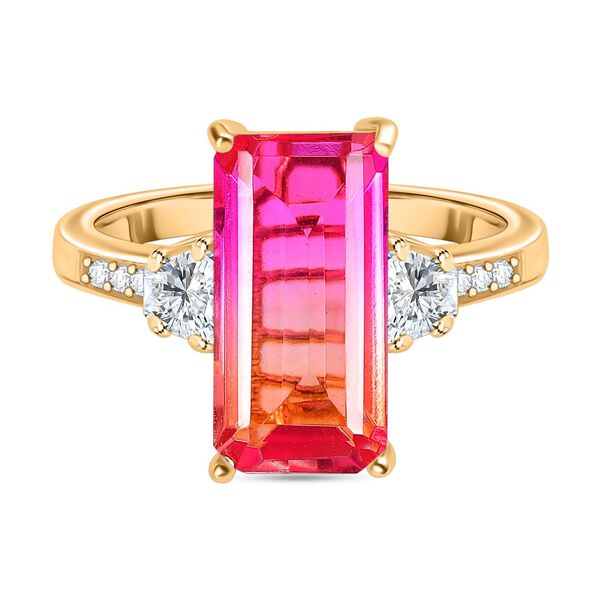 Sunset Quarz Triplett und Zirkon Ring - 4,82 ct.