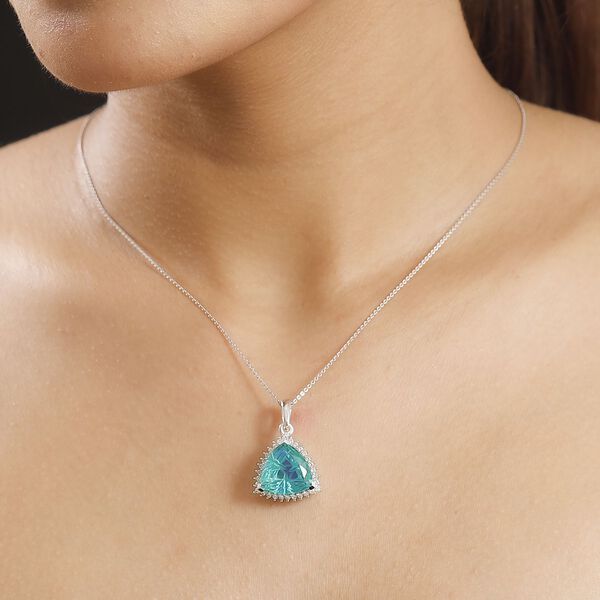 Pfau Triplett Quarz und Zirkon Anhänger -10,95 ct. image number 3