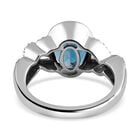 London Blau Topas und weißer Zirkon Ring, 925 Silber platiniert (Größe 18.00) ca. 4.55 ct image number 5