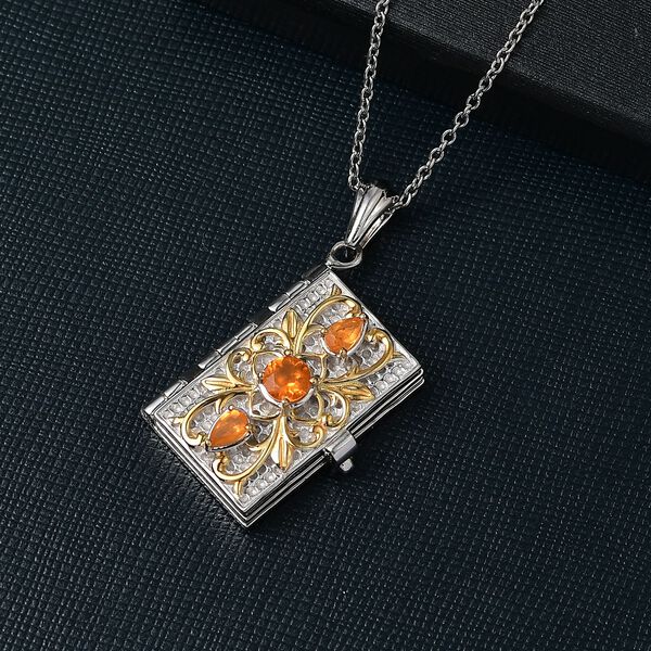 AA Feueropal heiliger Bibel-Anh&auml;nger mit 45cm Kette - 0,65 ct. image number 2