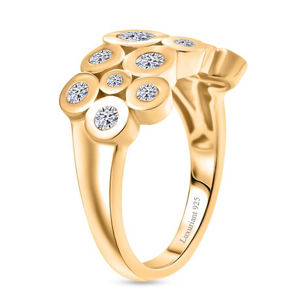 LUXURIANT SI Labor Diamant Ring, 925 Silber 750 Gelbgold Vermeil - 1 ct. image number 4