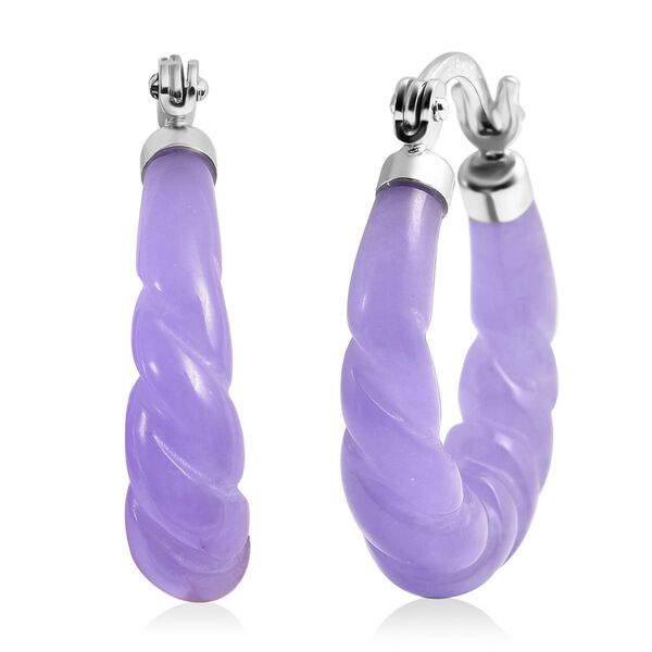 Lila Jade Ohrringe 925 Silber rhodiniert ca. 17,50 ct.