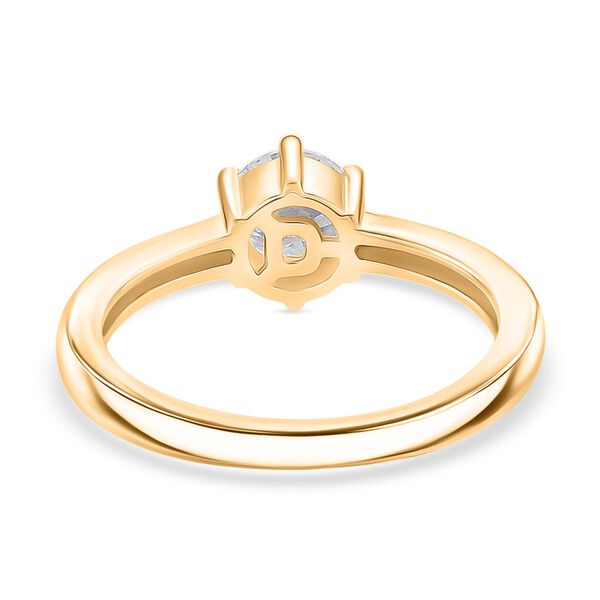 Moissanit Ring 925 Silber vergoldet (Größe 16.00) ca. 0,75 ct image number 5