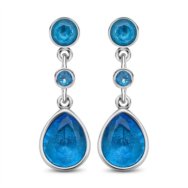 Blaue Zirkonia Ohrringe, Edelstahl ca. 12,40 ct image number 0