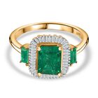 AAA Kagem Sambischer Smaragd Ring 585 Gold (Größe 17.00) ca. 2,18 ct